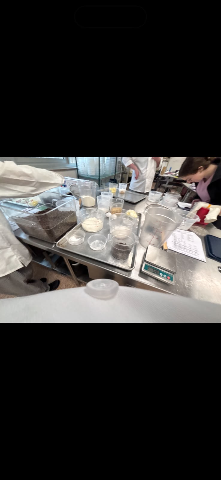 Anayah's baking station with ingredients measured and ready