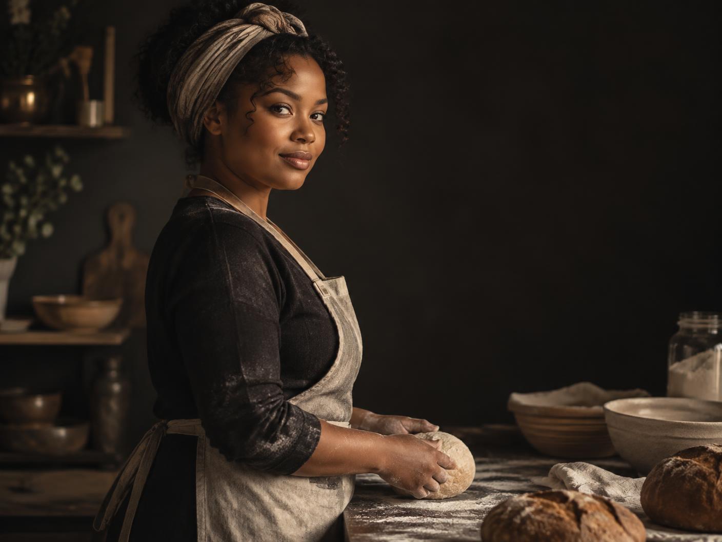 Gabrielle baking from scratch